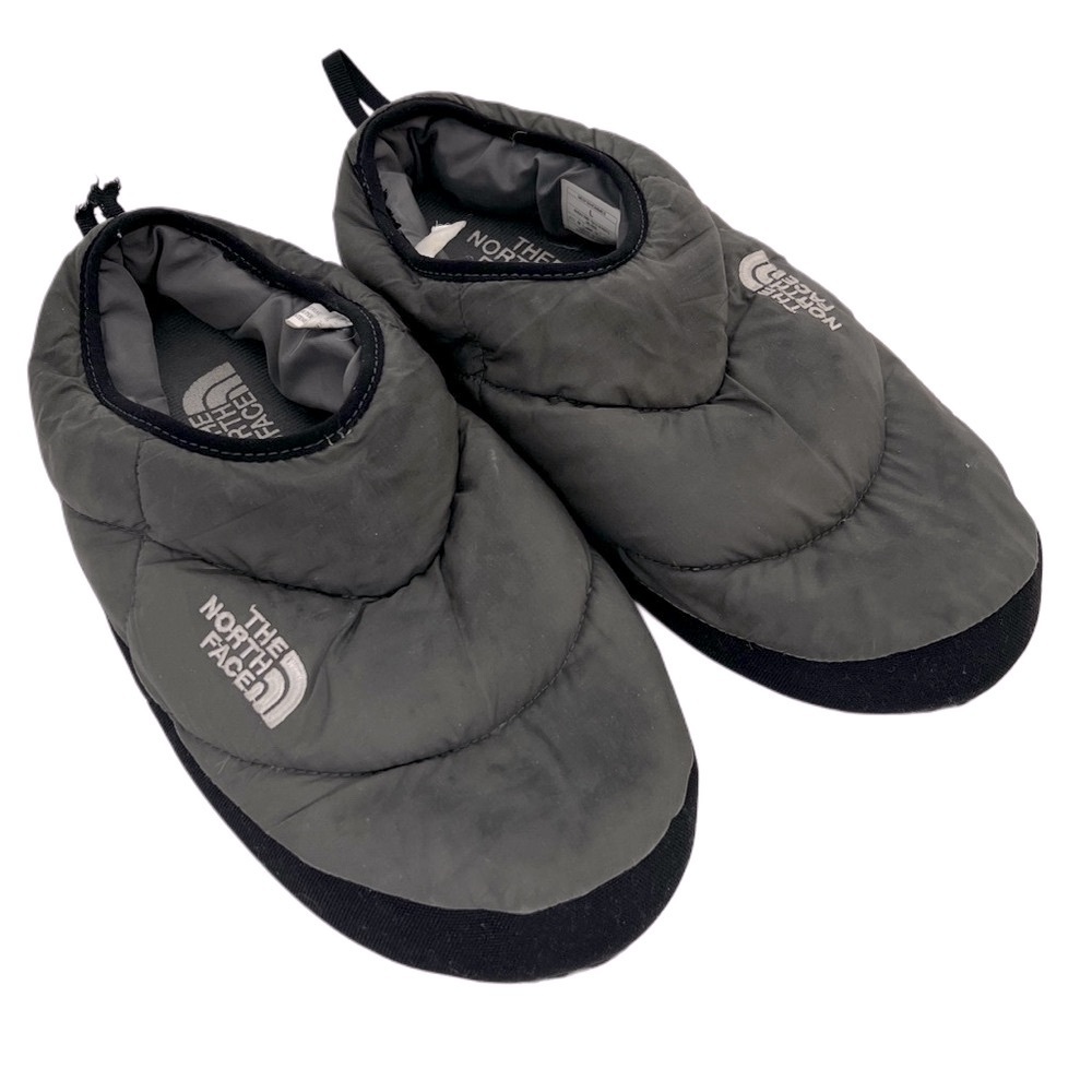 The North Face Black Gray Puffer Slippers Men's L - Picture 2 of 9